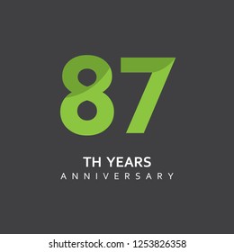 87th Year Anniversary Vector Template Design Illustration.
