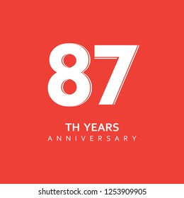 87th Year Anniversary Vector Template Design Illustration.
