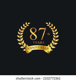 87th years anniversary golden laurel wreath