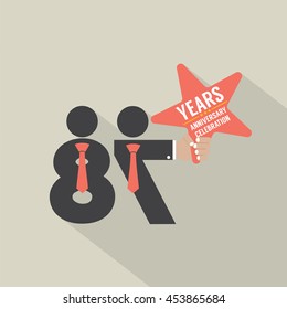 87th Years Anniversary Typography Design Vector Illustration