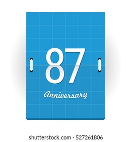 87Years Anniversary Logo Designed like Flip Calendar