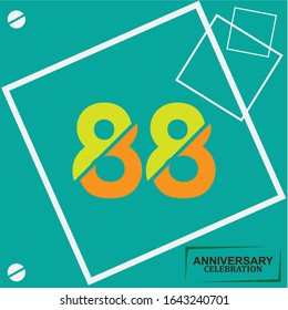 88 anniversary celebration vector concept template design illustration