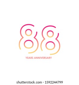 88 anniversary logotype with gradient colors for celebration purpose and special moment