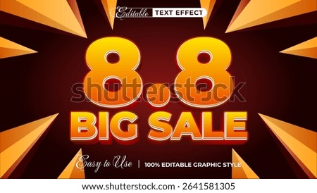 8.8 big sale editable text effect, lettering typography font style