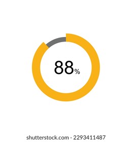 88% Circle loading icon template. Update or loading symbol for web or application, 88 percent.