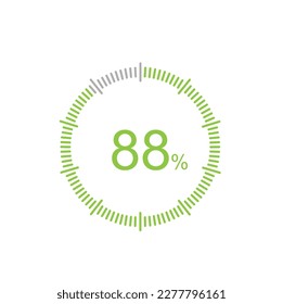 88% circle percentage diagrams, 88 Percentage ready to use for web design, infographic or business.