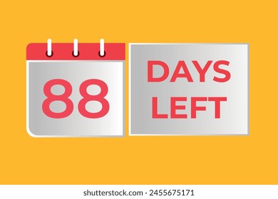 88 days to go countdown template. 88 day Countdown left days banner design. 88 Days left countdown timer