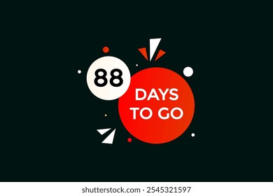 Noch 88 Tage, Symbol, Stil, Timer, Countdown, Uhr, Zeit, Hintergrund, Vorlage, noch 88 Tage, Countdown, Aufkleber, Linkes Banner, Geschäft, Verkauf, Label-Button
