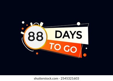 Noch 88 Tage, Symbol, Stil, Timer, Countdown, Uhr, Zeit, Hintergrund, Vorlage, noch 88 Tage, Countdown, Aufkleber, Linkes Banner, Geschäft, Verkauf, Label-Button
