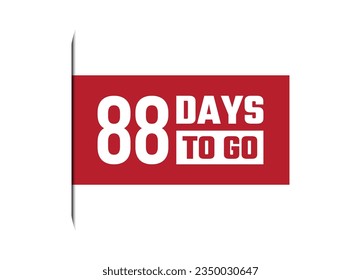88 days to go red banner design vector illustration