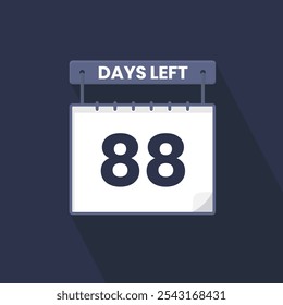 88 Days Left Countdown for sales promotion. 88 days left to go Promotional sales banner