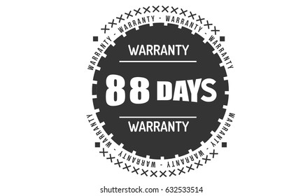 88 days warranty icon vector 