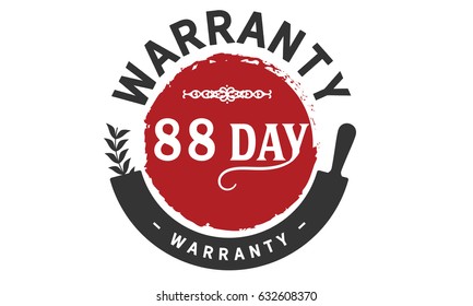 88 days warranty icon vector vintage