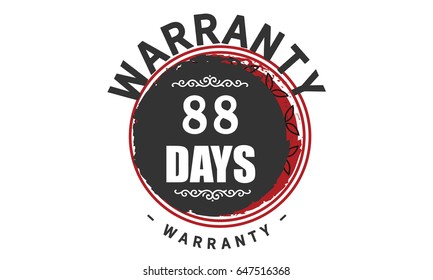 88 days warranty icon vector guarantee background
