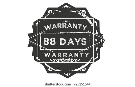 88 days warranty icon vintage rubber stamp guarantee