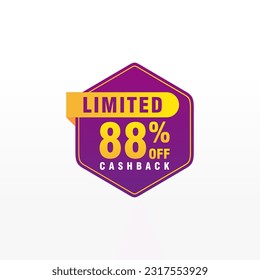 88 descuento, distintivos de vectores de venta para etiquetas, , pegatinas, banners, etiquetas, etiquetas, etiquetas web, nueva oferta. Banner de signo de origami de descuento 