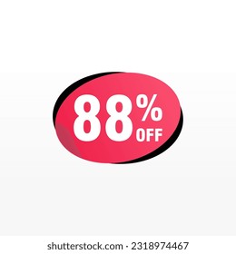 88 Rabatt, Sales Vector Badges für Labels, , Stickers, Banner, Tags, Web-Aufkleber, Neues Angebot. Discount-Origami-Zeichenbanner 