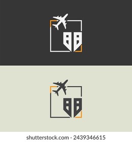 88 initial monogram logo with square style design.