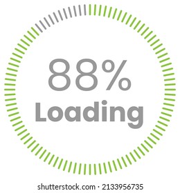 88% Loading. 88% circle diagrams Infographics vector, 88 Percentage ready to use for web design ux-ui