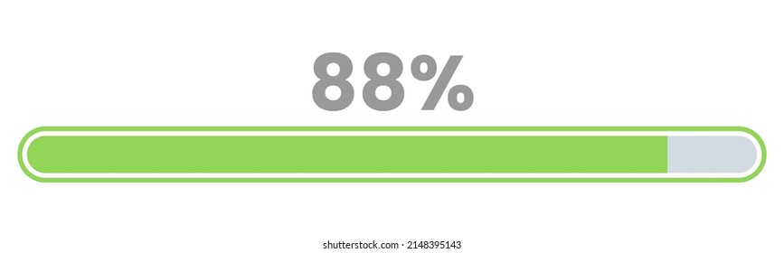 88% Loading. 88% progress bar Infographics vector, 88 Percentage ready to use for web design ux-ui