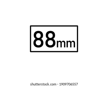 88 millimeters icon vector illustration, 88 mm size