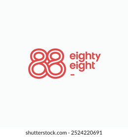 88 number eighty eight modern looping infinite lines logo design concept