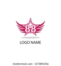 88 number logo symbol illustration design