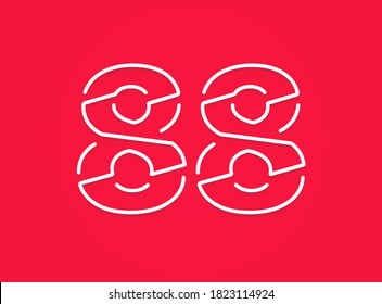 88. Diseño moderno y creativo. Para logotipo, etiqueta de marca, elementos de diseño, identidad corporativa, aplicación, etc. Ilustración vectorial aislada          