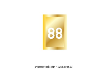 88 Number New Gold Modern Square Logo