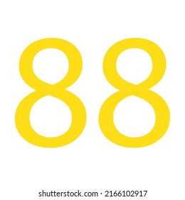 88 NUMBER SIMPLE CLIP ART VECTOR ILLUSTRATION