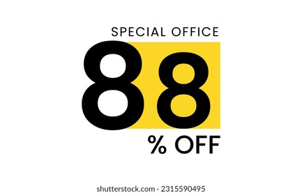 88% off discount creative vector banner illustration, sale special offer 88% off, 88% off discount creative vector