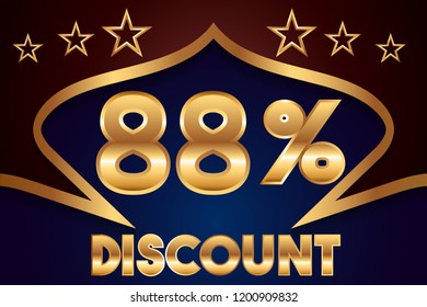88% off discount promotion sale,  sale promo marketing.