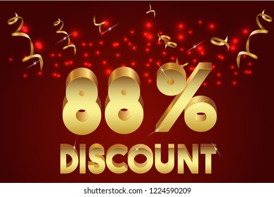 88% off discount promotion sale,  sale promo marketing.