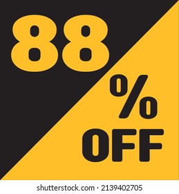 Up To 88% Off Special Offer sale sticker black and gold, vector illustration