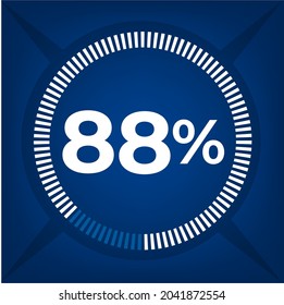 88 percent count on dark blue background