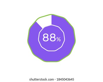 88 Percentage, 88% Percentage ready to use for web design, infographic or business 