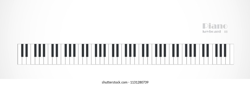 88 piano keys,flat vector background