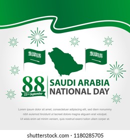 88 Saudi Arabia National Day on 23 September Background Vector Design