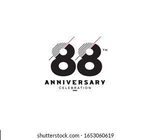 88 th anniversary or birthday celebration design template Vector.
