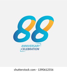 88 Year Anniversary Celebration Vector Template Design Illustration