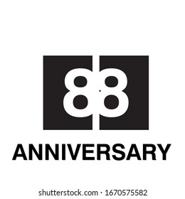 88 Year Anniversary Celebration Vector Template Design Illustration