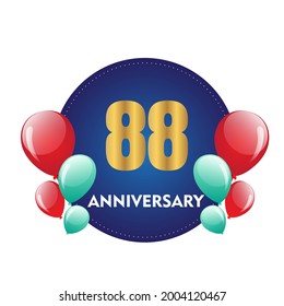 88 year anniversary celebration, vector design for celebrations, invitation cards and greeting cards