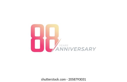 88 Year Anniversary Celebration Vector. Happy Anniversary Greeting Celebrates Template Design Illustration
