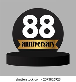 88 year anniversary celebration, vector design for celebrations, invitation cards and greeting cards