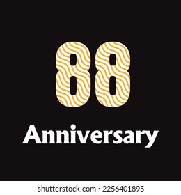 Celebración del 88 aniversario, diseño vectorial para celebraciones, tarjetas de invitación y tarjetas de felicitación