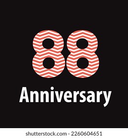 88 year anniversary celebration, vector design for celebrations, invitation cards and greeting cards