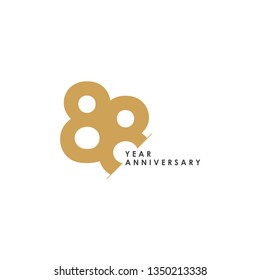 88 Year Anniversary Vector Template Design Illustration