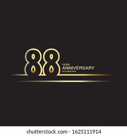 88 Year Anniversary Vector Template Design Illustration