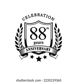 88 year celebration anniversary logo vector isolated on white background