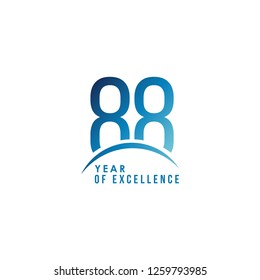 88 Year of Excellence Vector Template Design Illustration